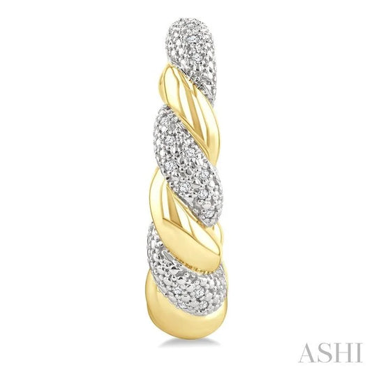 Gold Vermeil Bold Rope Diamond Fashion Earrings