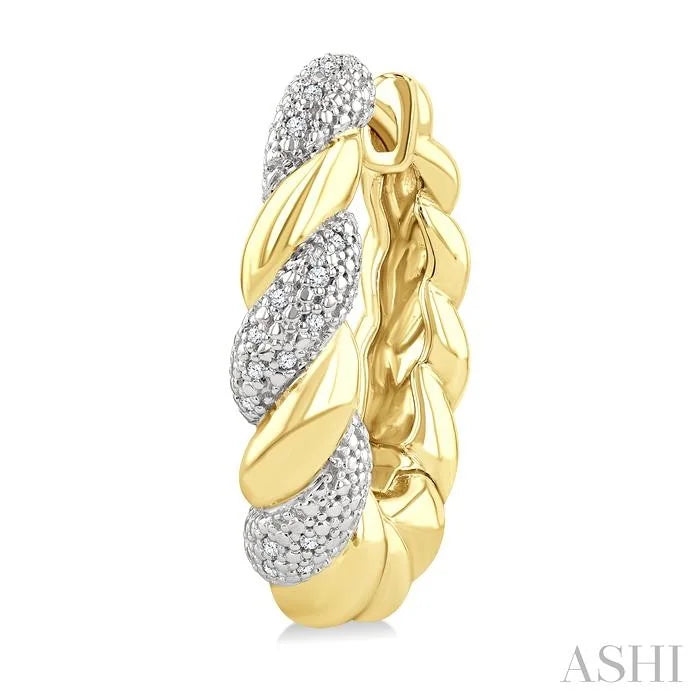 Gold Vermeil Bold Rope Diamond Fashion Earrings