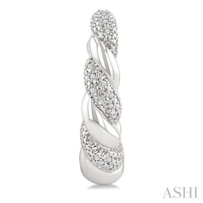 Silver Bold Rope Diamond Fashion Earrings