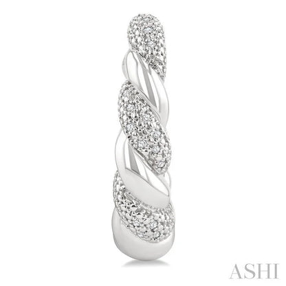 Silver Bold Rope Diamond Fashion Earrings