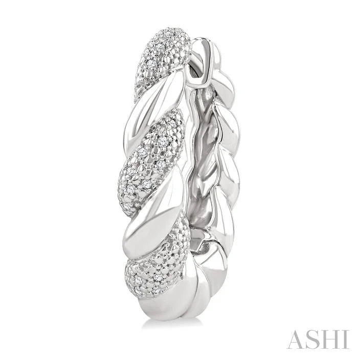 Silver Bold Rope Diamond Fashion Earrings