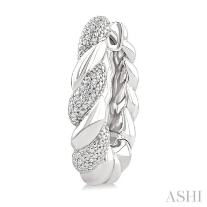 Silver Bold Rope Diamond Fashion Earrings