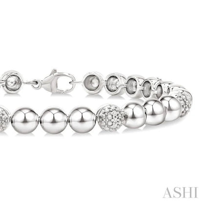 Bead Bijoux Silver Bold Diamond Fashion Bracelet