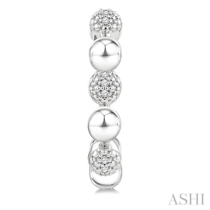 Bead Bijoux Silver Bold Diamond Half Hoop Earrings