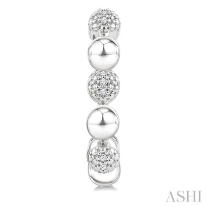 Bead Bijoux Silver Bold Diamond Half Hoop Earrings
