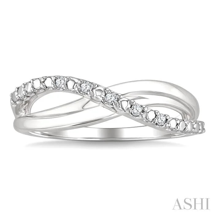 Silver Criss Cross Diamond Ring