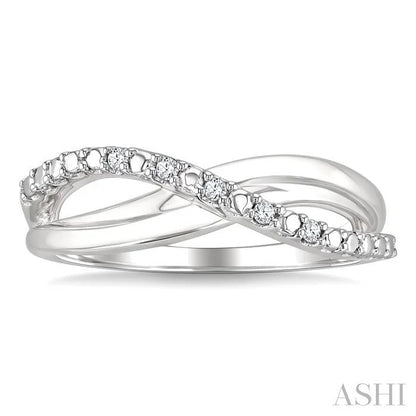 Silver Criss Cross Diamond Ring