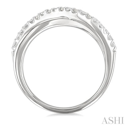 Silver Criss Cross Diamond Ring