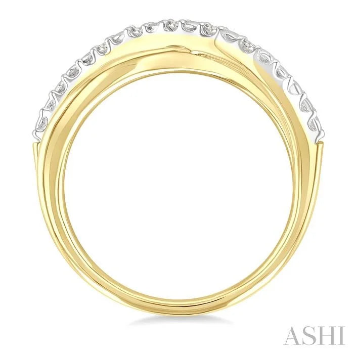 Gold Vermeil Criss Cross Diamond Ring