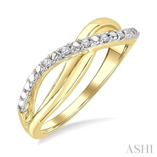 Gold Vermeil Criss Cross Diamond Ring