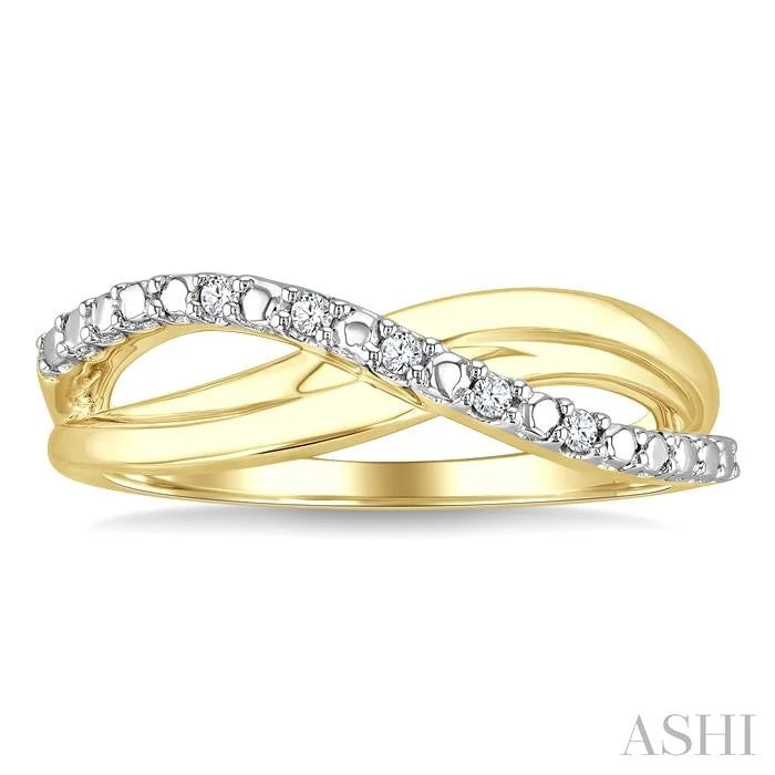 Gold Vermeil Criss Cross Diamond Ring