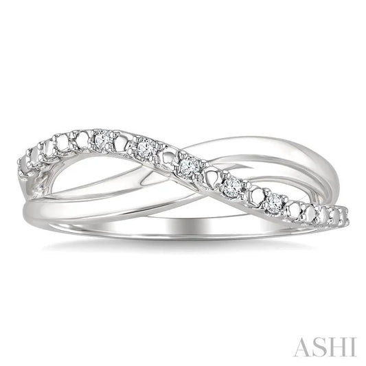Silver Criss Cross Diamond Ring