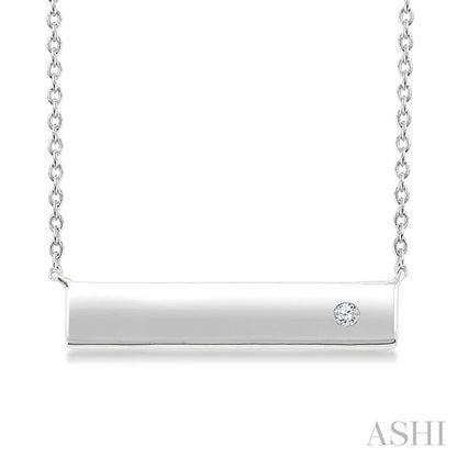 Silver Bar Diamond Fashion Pendant