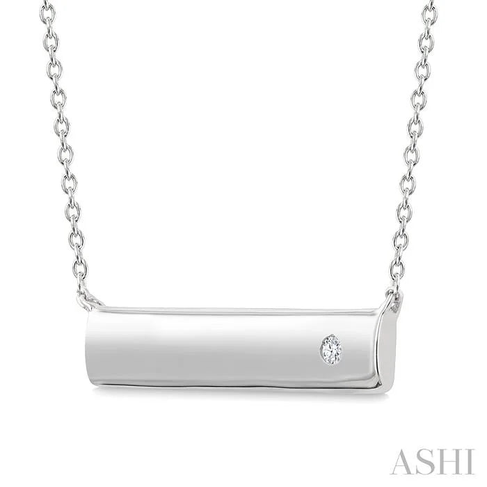 Silver Bar Diamond Fashion Pendant