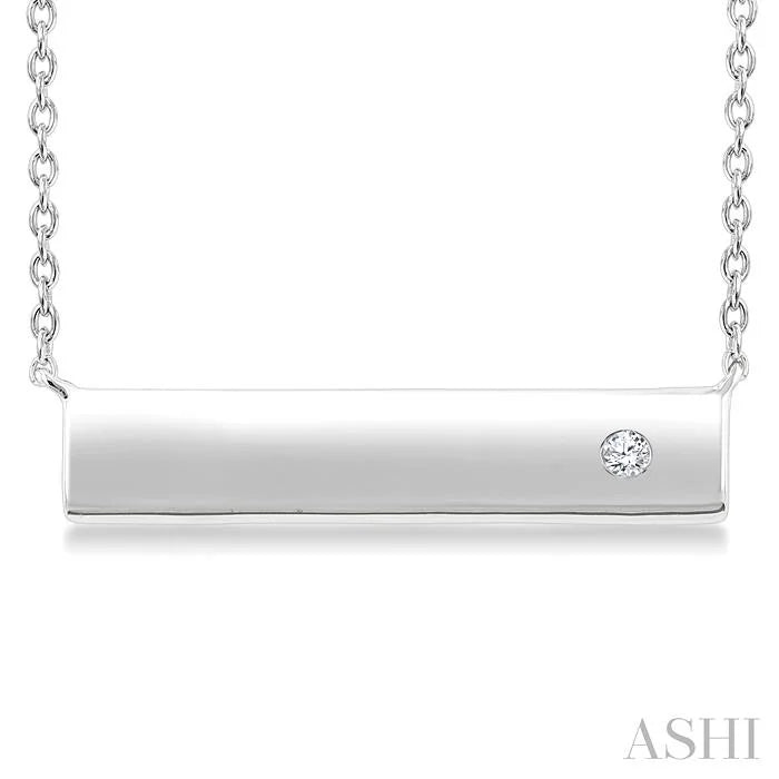 Silver Bar Diamond Fashion Pendant