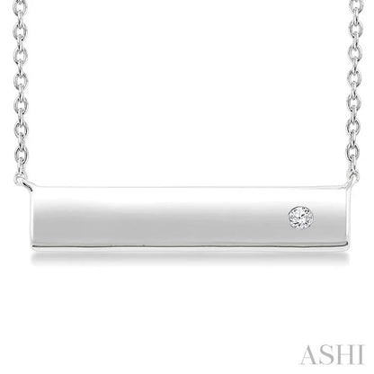 Silver Bar Diamond Fashion Pendant