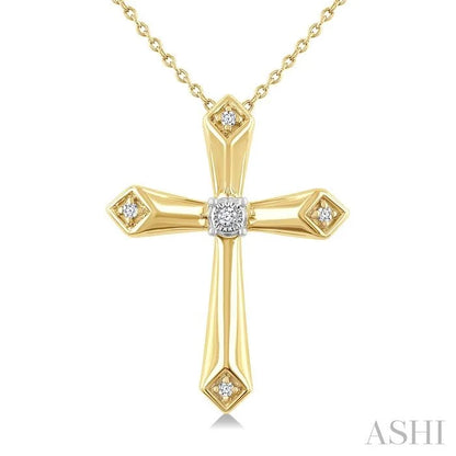 Gold Vermeil Cross Diamond Fashion Pendant