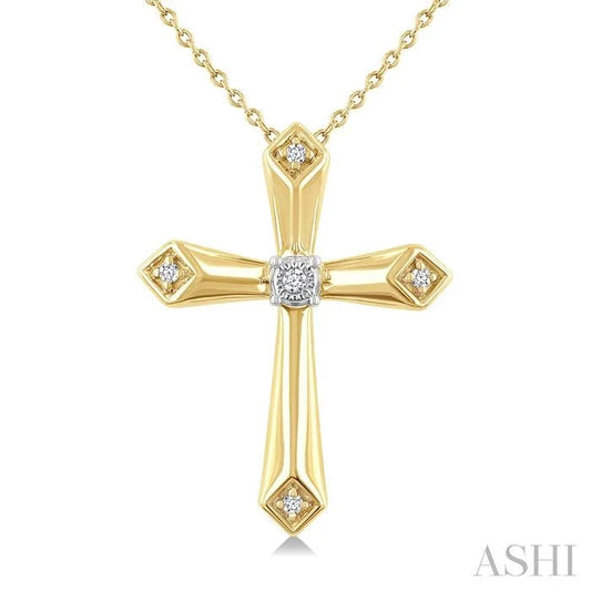 Gold Vermeil Cross Diamond Fashion Pendant