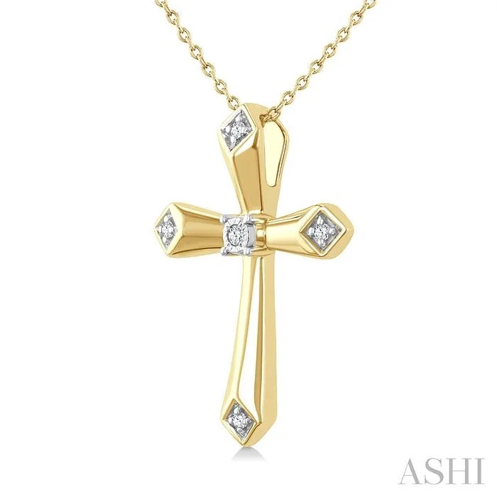 Gold Vermeil Cross Diamond Fashion Pendant