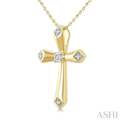 Gold Vermeil Cross Diamond Fashion Pendant