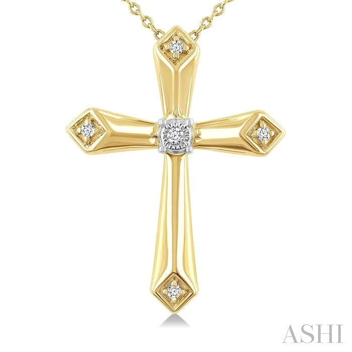 Gold Vermeil Cross Diamond Fashion Pendant