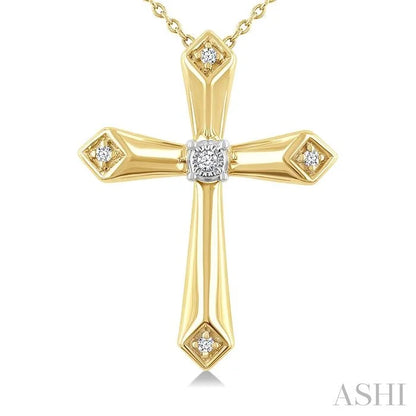 Gold Vermeil Cross Diamond Fashion Pendant