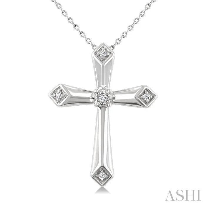 Silver Cross Diamond Fashion Pendant