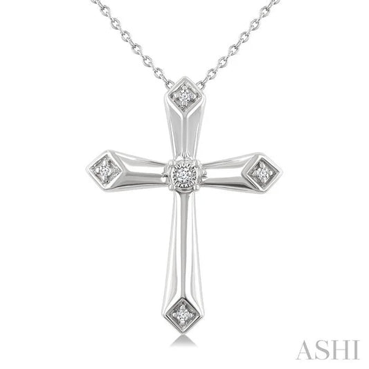 Silver Cross Diamond Fashion Pendant
