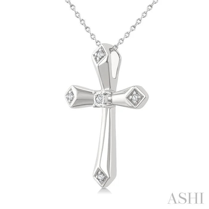 Silver Cross Diamond Fashion Pendant