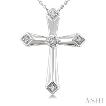 Silver Cross Diamond Fashion Pendant