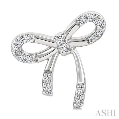 Silver Bow Diamond Fashion Earrings