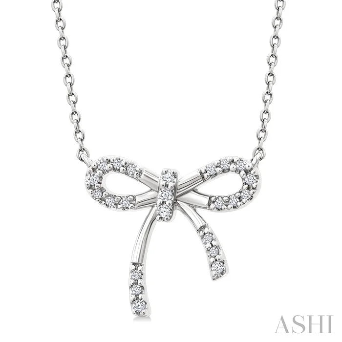 Silver Bow Diamond Fashion Pendant