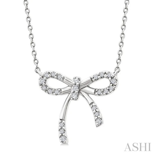 Silver Bow Diamond Fashion Pendant