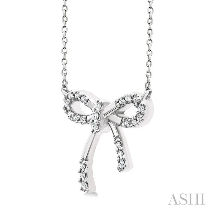 Silver Bow Diamond Fashion Pendant