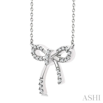 Silver Bow Diamond Fashion Pendant