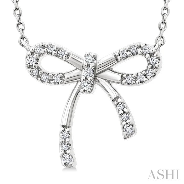 Silver Bow Diamond Fashion Pendant