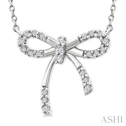 Silver Bow Diamond Fashion Pendant
