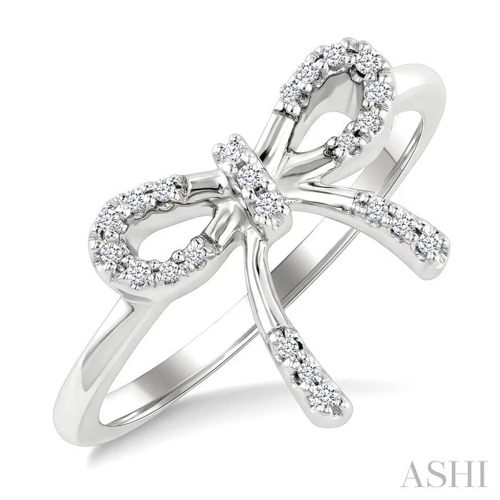 Silver Bow Diamond Fashion Ring