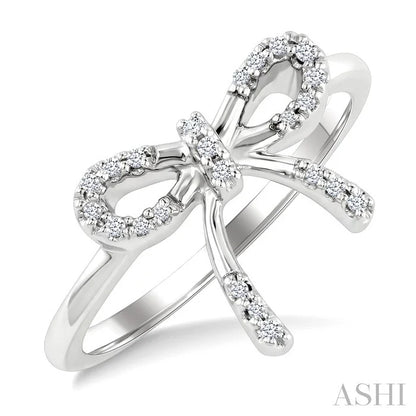 Silver Bow Diamond Fashion Ring