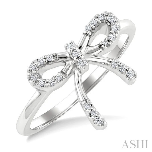 Silver Bow Diamond Fashion Ring