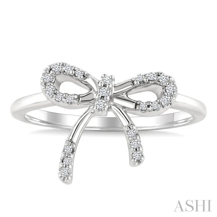 Silver Bow Diamond Fashion Ring