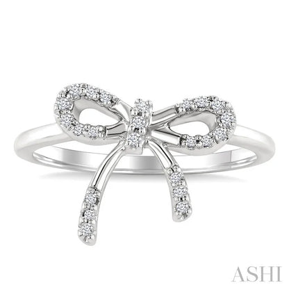 Silver Bow Diamond Fashion Ring