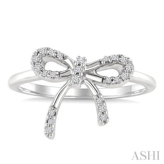 Silver Bow Diamond Fashion Ring
