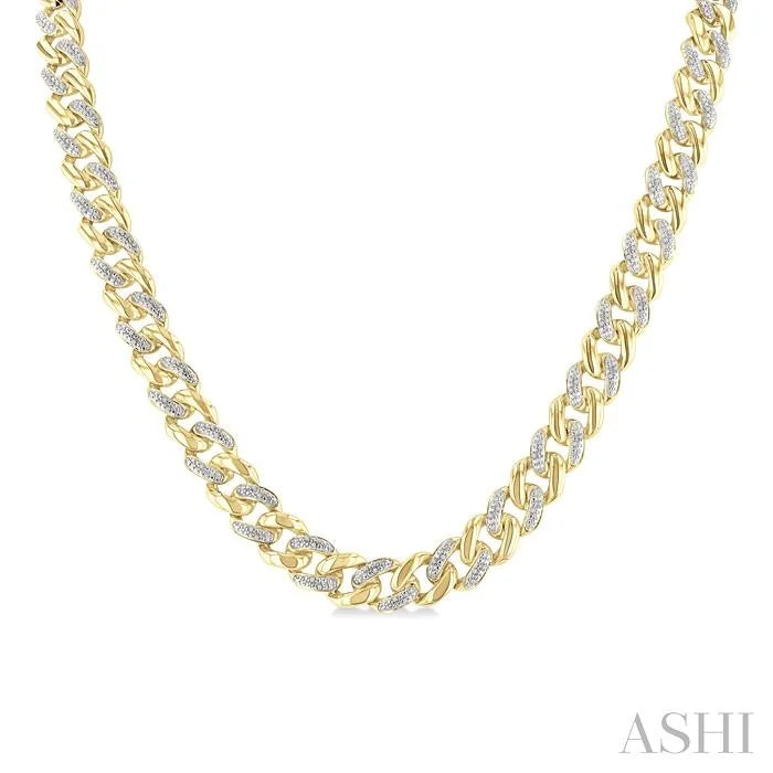 Gold Vermeil Curb & Cuban Diamond Necklace