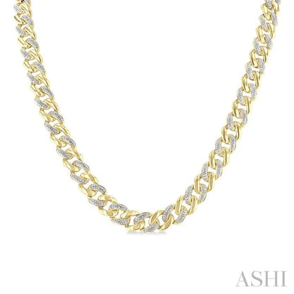 Gold Vermeil Curb & Cuban Diamond Necklace