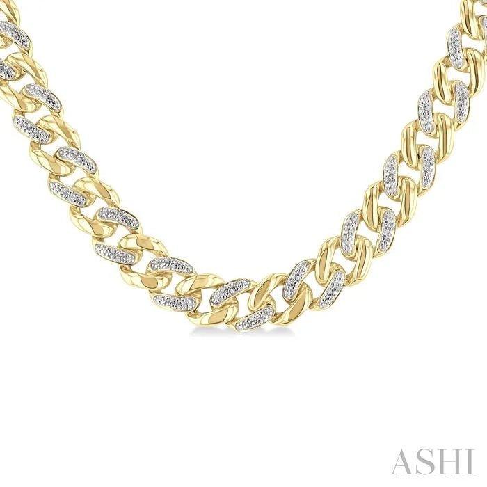 Gold Vermeil Curb & Cuban Diamond Necklace