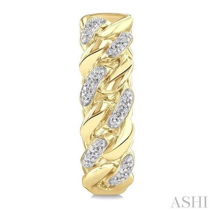 Gold Vermeil Curb & Cuban Diamond Hoop Earrings