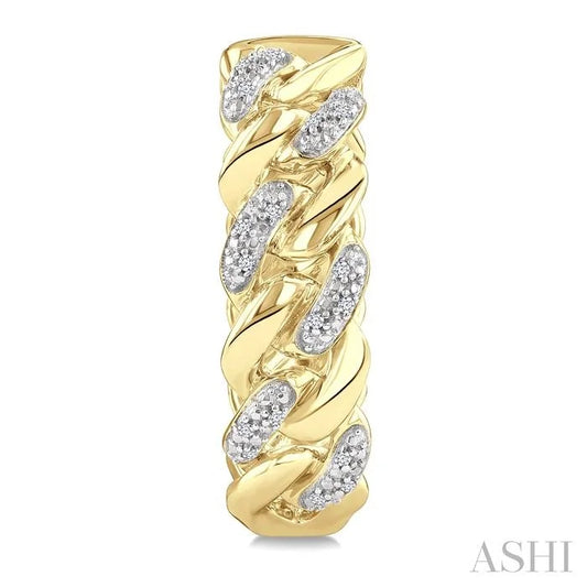 Gold Vermeil Curb & Cuban Diamond Hoop Earrings