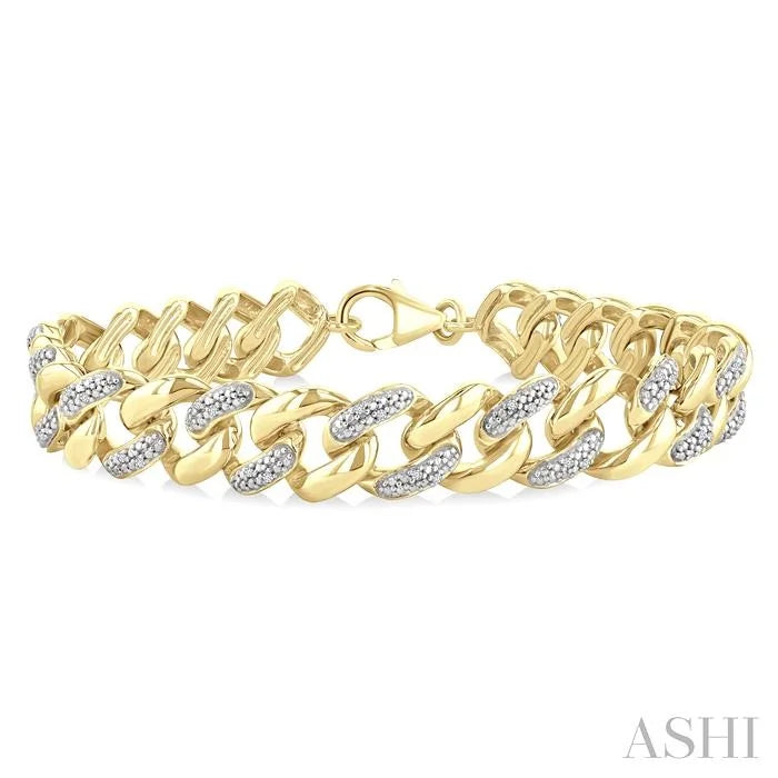 Gold Vermeil Bold Curb & Cuban Diamond Bracelet