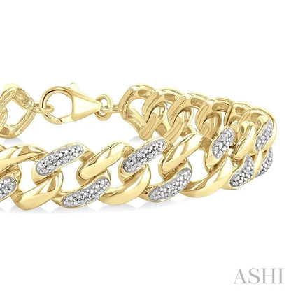 Gold Vermeil Bold Curb & Cuban Diamond Bracelet